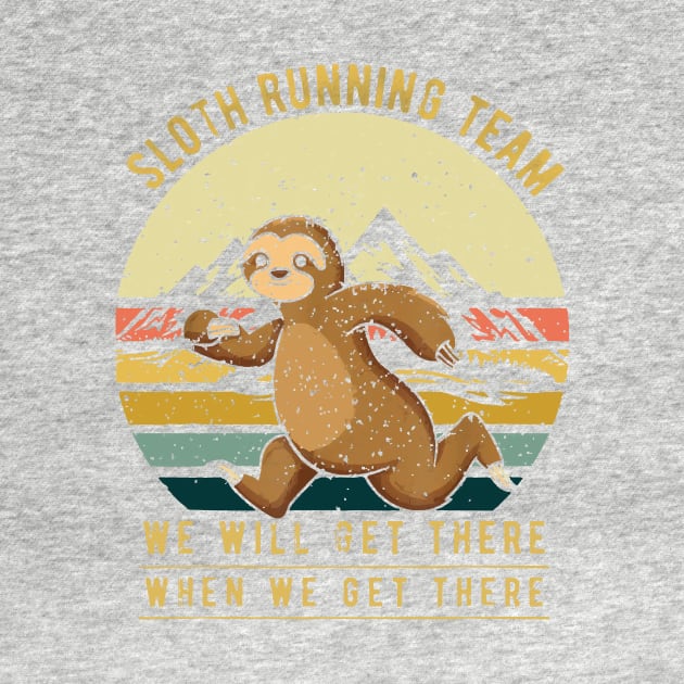 Sloth Running Team Shirt - Retro Vintage Sloth TShirt by nkZarger08